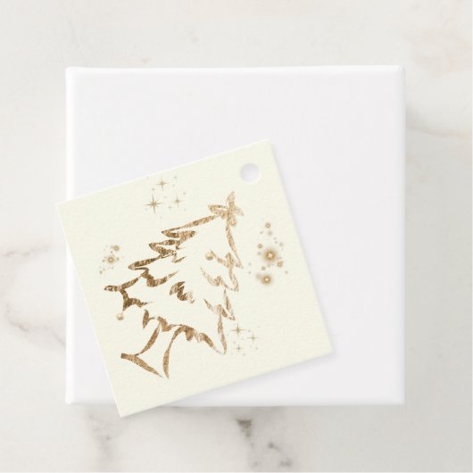 Feestelijke Golden Tree Christmas Gift Label (In situ)