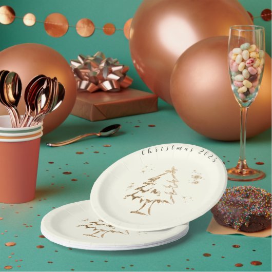 Feestelijke Golden Tree Christmas Party Paper Bord (Multi)