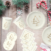 Feestelijke Golden Tree Christmas Party Paper Bord