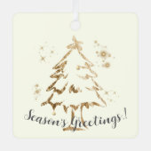 Feestelijke Golden Tree Christmas Photo Tree Ornam Metalen Ornament (Voorkant)