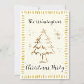 Feestelijke Golden Tree kerstfeest uitnodiging (Voorkant)