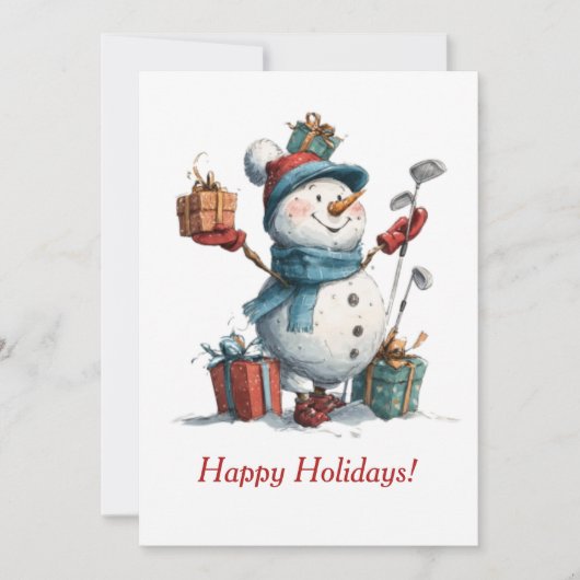 Feestelijke Golf Lover Christmas Kaart (Voorkant)