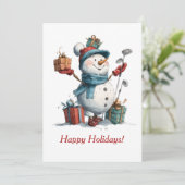 Feestelijke Golf Lover Christmas Kaart (Staand voorkant)