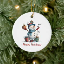 Feestelijke Golf Lover Christmas Kaart Keramisch Ornament