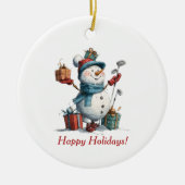 Feestelijke Golf Lover Christmas Kaart Keramisch Ornament (Voorkant)