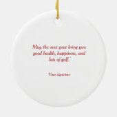 Feestelijke Golf Lover Christmas Kaart Keramisch Ornament (Achterkant)