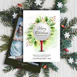 Feestelijke Golf T-shirt Shot Christmas Greenery F Feestdagenkaart