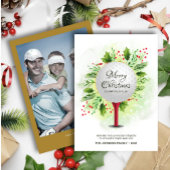 Feestelijke Golf T-shirt Shot Christmas Greenery F Feestdagenkaart