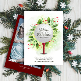 Feestelijke Golf T-shirt Shot Christmas Greenery F Feestdagenkaart