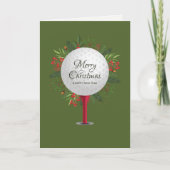 Feestelijke Golf T-shirt Shot Christmas Greenery Feestdagen Kaart (Voorkant)