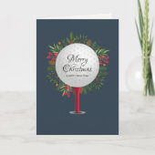 Feestelijke Golf T-shirt Shot Christmas Greenery Feestdagen Kaart (Voorkant)