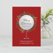 Feestelijke Golf T-shirt Shot Christmas Greenery Feestdagenkaart (Staand voorkant)