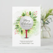 Feestelijke Golf T-shirt Shot Christmas Greenery Feestdagenkaart (Staand voorkant)