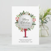 Feestelijke Golf T-shirt Shot Christmas Greenery Feestdagenkaart (Staand voorkant)