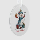 Feestelijke Golfliefhebber Kerst Acryl Ornament (voorkant)