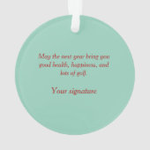 Feestelijke Golfliefhebber Kerst Acryl Ornament (achterkant)