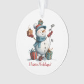Feestelijke Golfliefhebber Kerst Acryl Ornament (voorkant)
