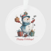 Feestelijke Golfliefhebber Kerst Acryl Ornament (voorkant)