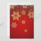 Feestelijke Gouden Ballen Rode Vakantie Kerstfeest Kaart (Achterkant)