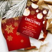 Feestelijke Gouden Ballen Rode Vakantie Kerstfeest Kaart