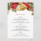 Feestelijke Gouden Bellen Kerst Dinnerfeest Menu (Voorkant)