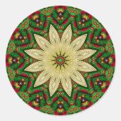 Feestelijke gouden bloemblaadjes ronde sticker (Voorkant)