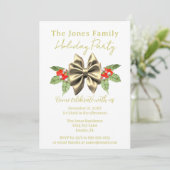 Feestelijke Gouden Boog, Groene Bloemen Witte Vaka Kaart (Staand voorkant)