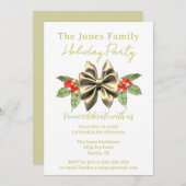 Feestelijke Gouden Boog, Groene Bloemen Witte Vaka Kaart (Voorkant / Achterkant)