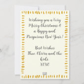 Feestelijke Gouden Boom Familie Kerstflat Kaart (Achterkant)