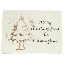 Feestelijke Gouden Boom Kerstmis Groot Cadeauzakje