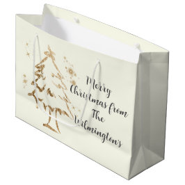 Feestelijke Gouden Boom Kerstmis Groot Cadeauzakje