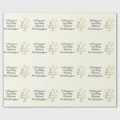 Feestelijke Gouden Boom op Ivoorkerst Cadeaupapier (Vlak)