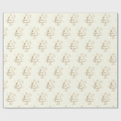 Feestelijke Gouden Boom op Ivoorkerst Cadeaupapier (Vlak)