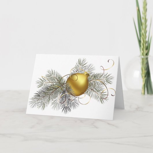 Feestelijke Gouden Decoratie Feestdagen Kaart (Voorkant)