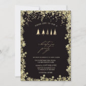 Feestelijke Gouden Dennenbomen, Sterren Kerstfeest Kaart (Voorkant)