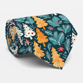 Feestelijke Gouden en Blauwe Kerstmannen Stropdas (Opgerold)