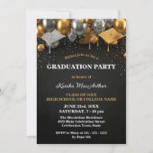 Feestelijke gouden en zilveren accenten afstudeerf kaart (Voorkant)