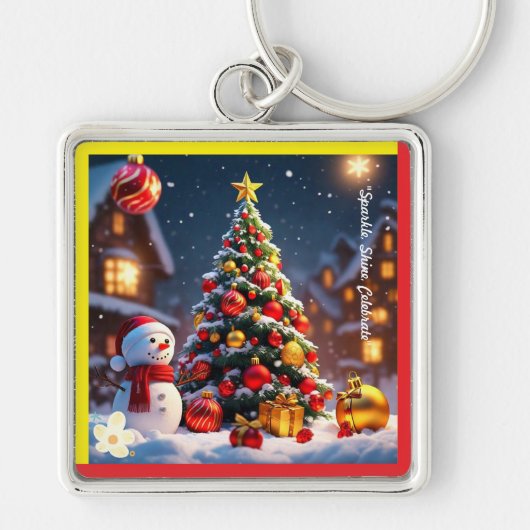 "Feestelijke Gouden Glans" Sleutelhanger (Voorkant)