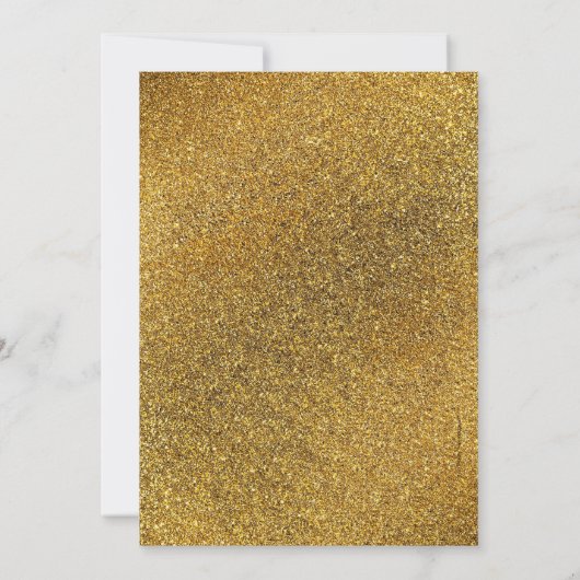 Feestelijke gouden glitter verjaardagsfeest voor v kaart (Achterkant)