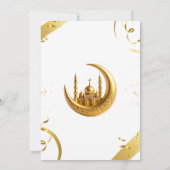 Feestelijke Gouden Halve Maan Ramadan Iftar-diner Kaart (Achterkant)