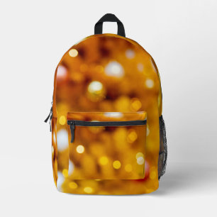Feestelijke Gouden Kerst Bokeh Achtergrond Bedrukte Rugzak