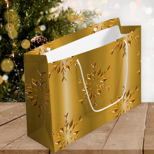 Feestelijke Gouden Kerst Groot Cadeauzakje