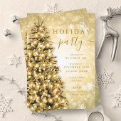 Feestelijke Gouden Kerstboom Bedrijf Vakantiefeest Kaart