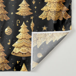 Feestelijke gouden kerstboom wandkleed