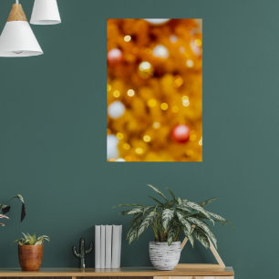 Feestelijke Gouden Kerstmis Bokeh Achtergrond Poster