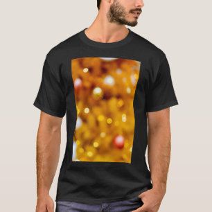 Feestelijke Gouden Kerstmis Bokeh Achtergrond T-shirt