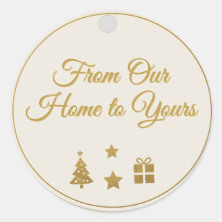 Feestelijke Gouden Kersttag Ronde Sticker