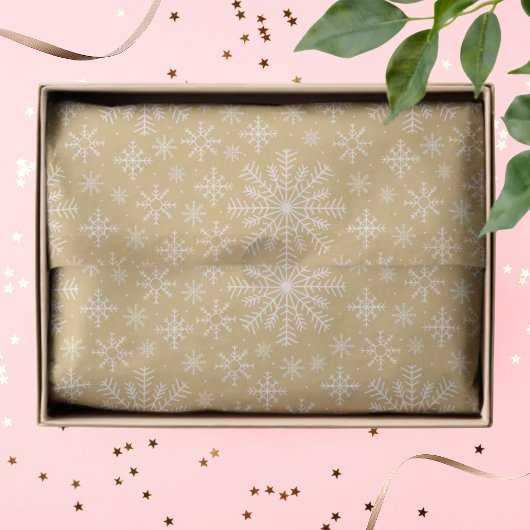 Feestelijke Gouden Kerstvakantie Winter Sneeuwvlok Tissuepapier