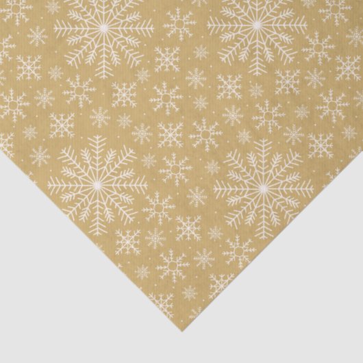 Feestelijke Gouden Kerstvakantie Winter Sneeuwvlok Tissuepapier (Detail)