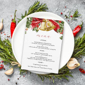 Feestelijke gouden klokken kerstdiner menu
